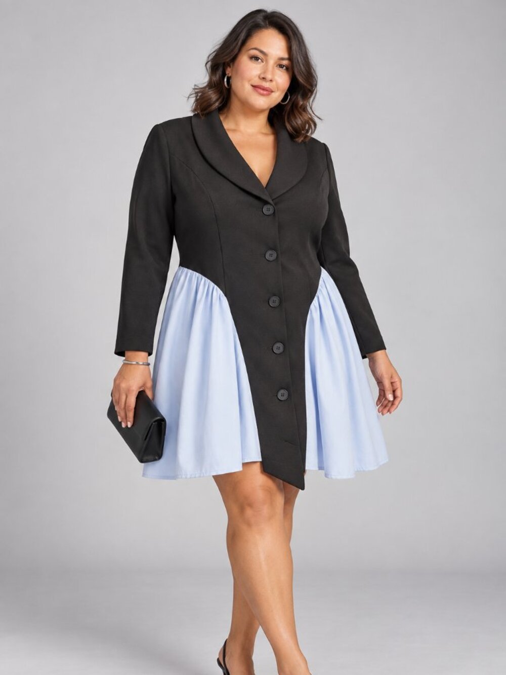 90s-Inspired Avant-Garde Color-Block Coat Dress XL EU 44 NWT